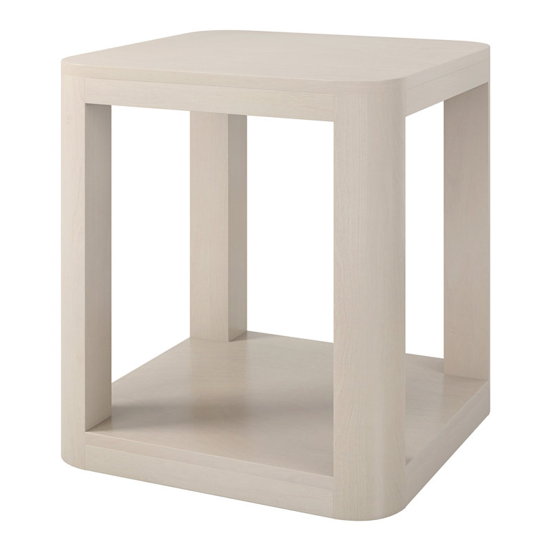 Sophiaisabelle 20" Wide Square Side Table in Alder, White
