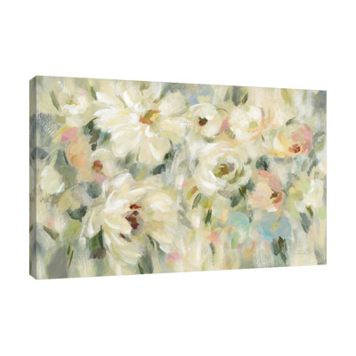 «Expressive Pale Floral» par Silvia Vassileva, reproduction sur toile tendue