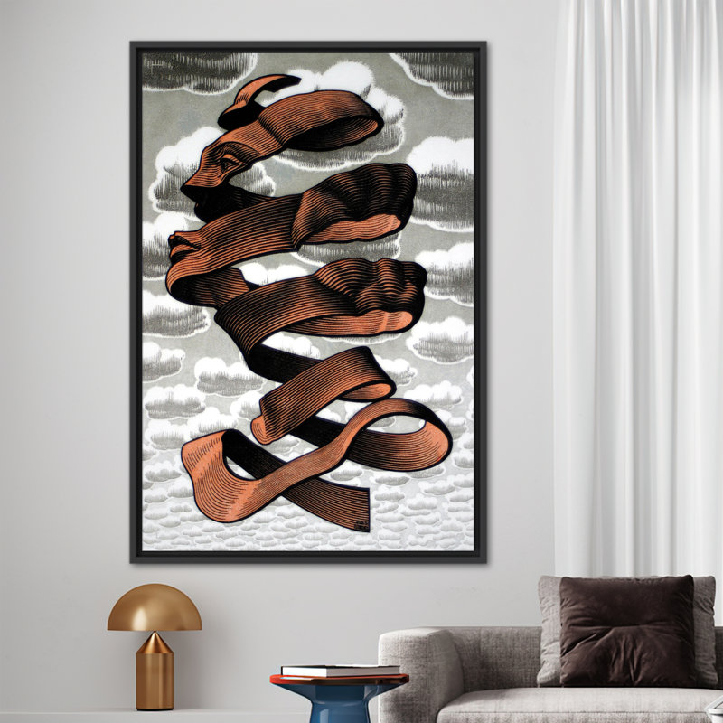 MC Escher's Rind Abstract Human Face 3D Canvas Poster - Modern Wall Art Decor, Framed Print without Mat, 30 cm H x 20 cm W