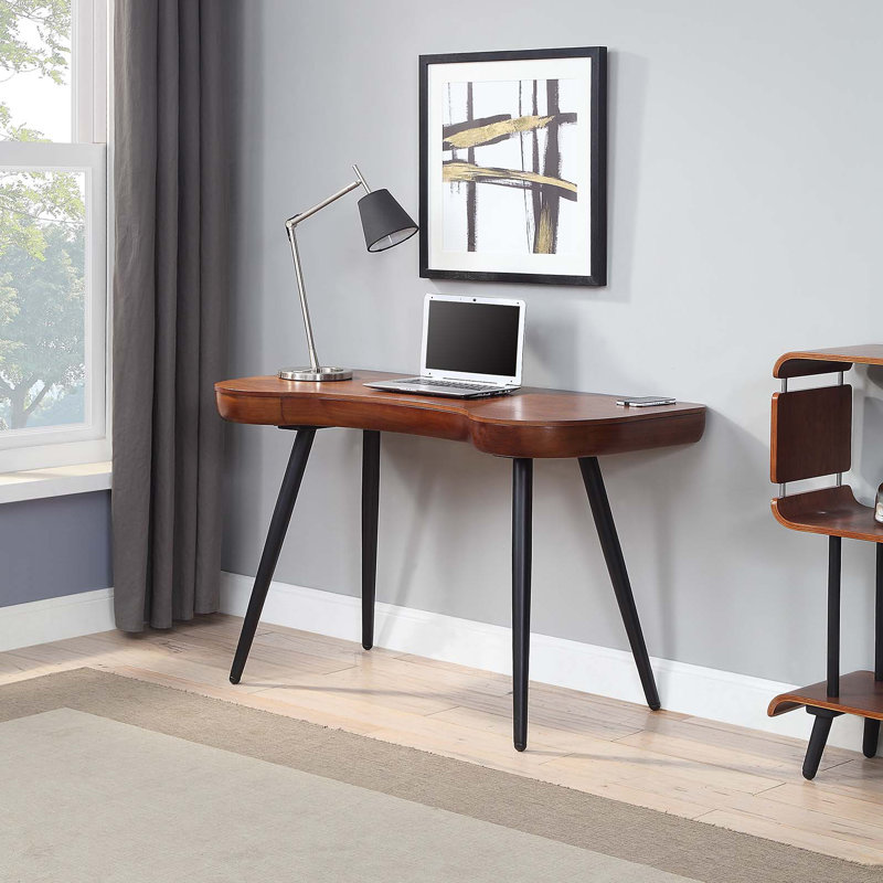 Wiltz Writing Desk, Black, Walnut
