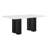7pc Dining Set Rectangular Marble-like Tabletop Dark-finished Base Upholstered Chairs