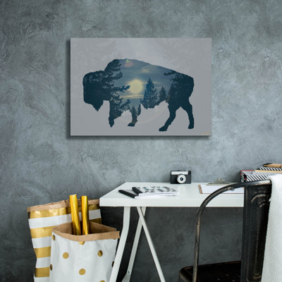  'Buffalo Silhouette' by Life BeautifuLEE Canvas Wall Art, 26" x 18"