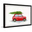 Red Car With Green Pine - Single Picture Frame Painting-125483951