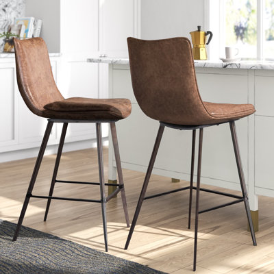 Catanzaro Upholstered Counter Stool with Metal Frame