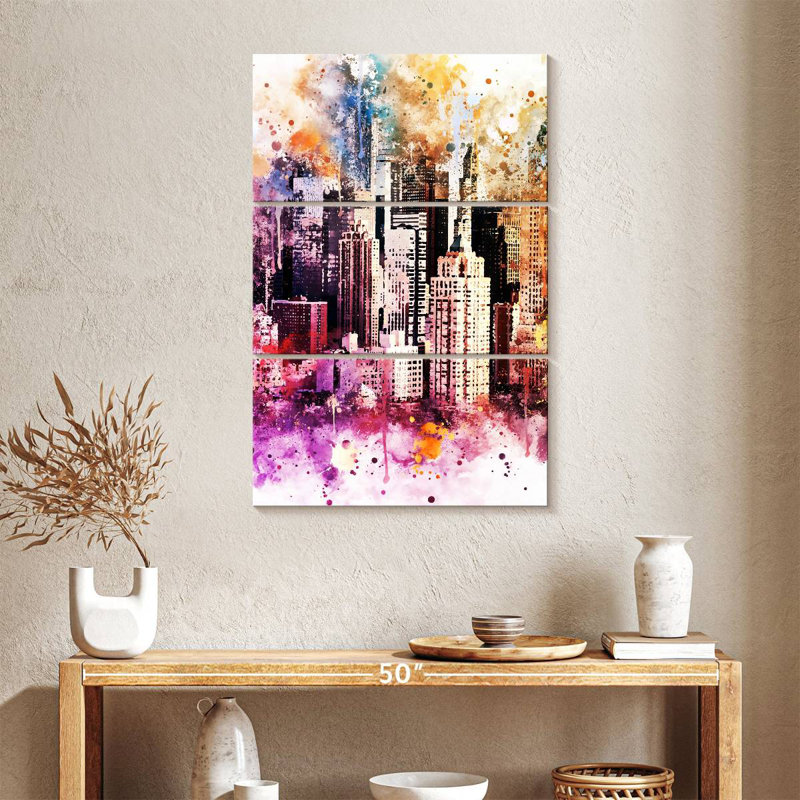 Times Square Skyscrapers, 38" H x 24" W