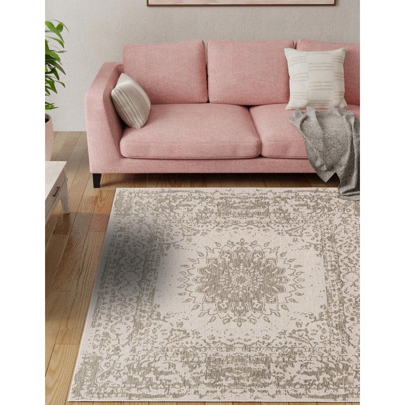 Tapis gris transitionnel Hintz, Carré 7 pi 10 po