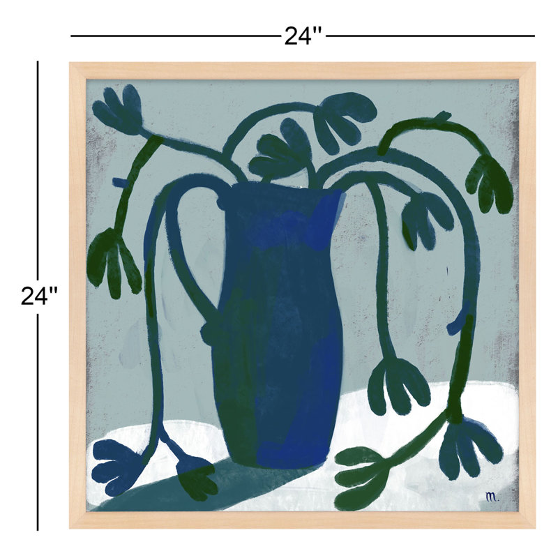 Green Floral Painting by StudioM, 24" H x 24" W x 1.25" D, Maple
