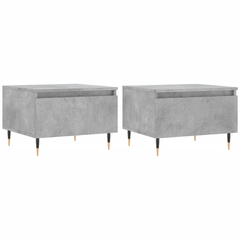Kordt Four Leg Coffee Table with Storage, Concrete Grey