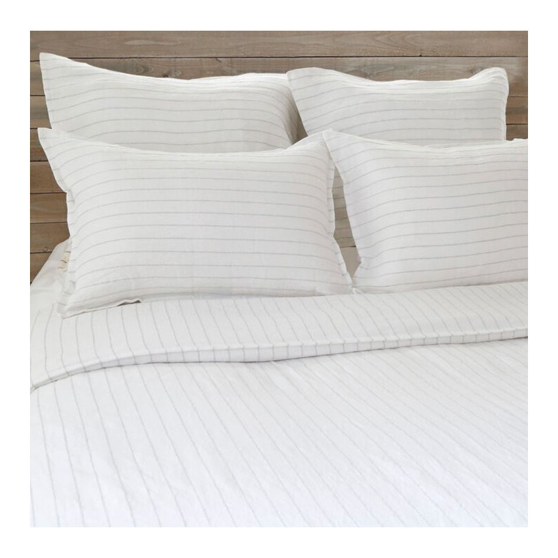 Blake Duvet Cover, Queen, White/Ocean