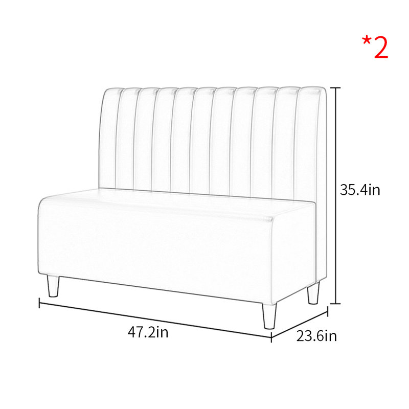 Banc rembourré en similicuir Nordic Modern, Orange