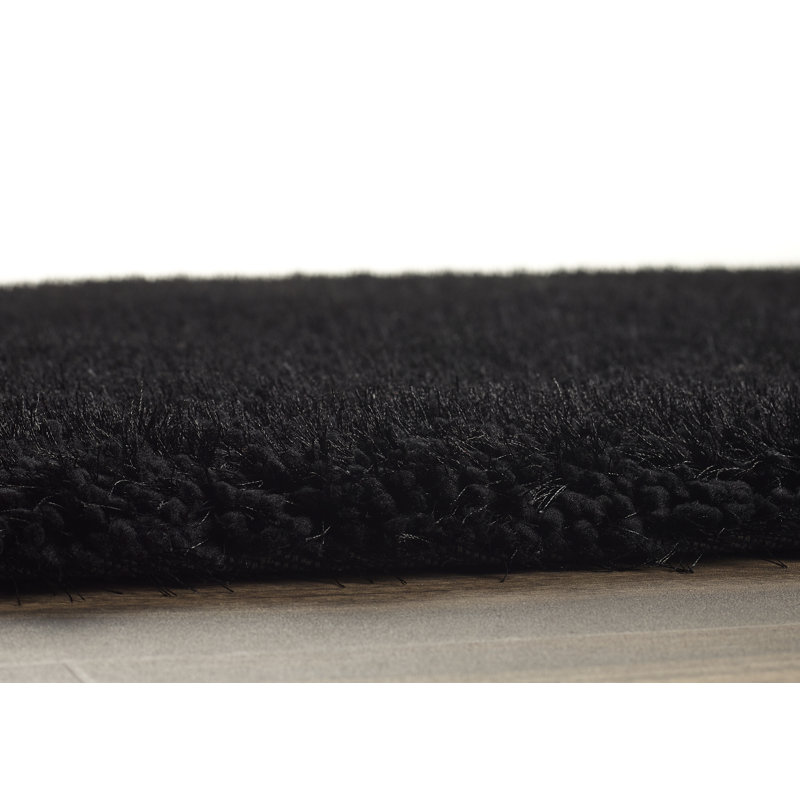 Coopers Black Shaggy Rug, Round 133cm
