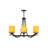 Abrielle 6 - Light Steel Dimmable Chandelier