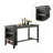 Black Rectangle Wooden Counter Height Dining Table with Storage