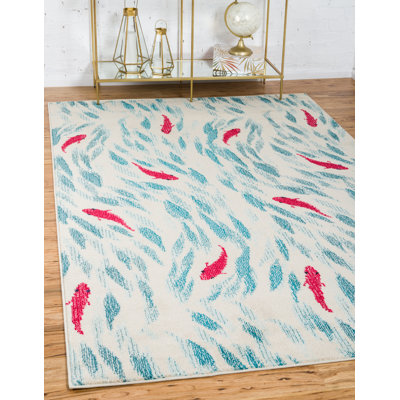 Washable Abstract Indoor Rug
