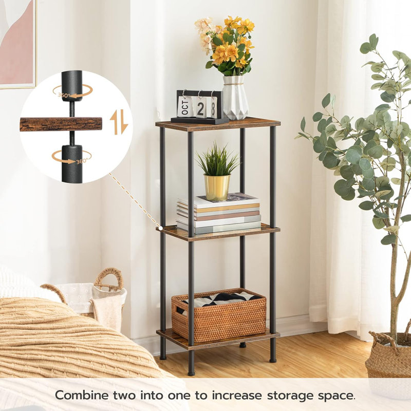 Leelan Small Side Table, Nightstand with 2-Layer Storage Shelves, Sofa Table for Small Spaces, Living Room, Bedroom, Stable Frame, Easy Assembly