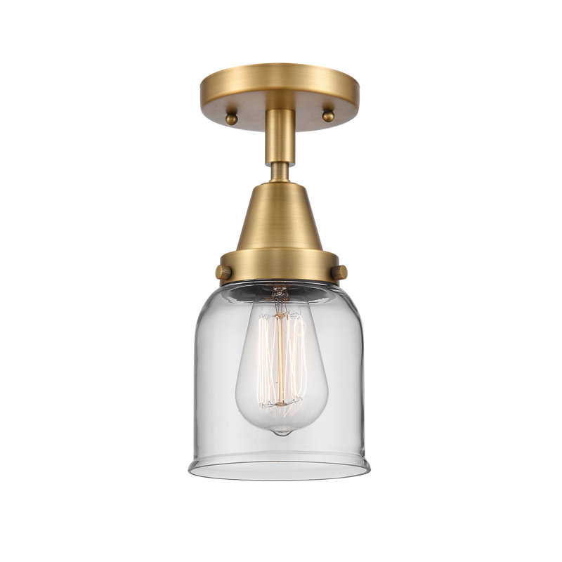 Plafonnier en verre, Ampoule non incluse, Oui, Laiton brossé