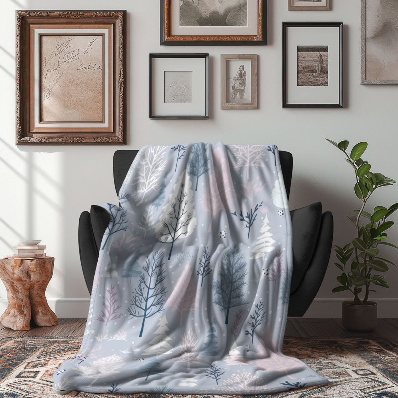 Couverture Whispering Winter Heights - 1 pièce Sherpa Premium, Lit simple