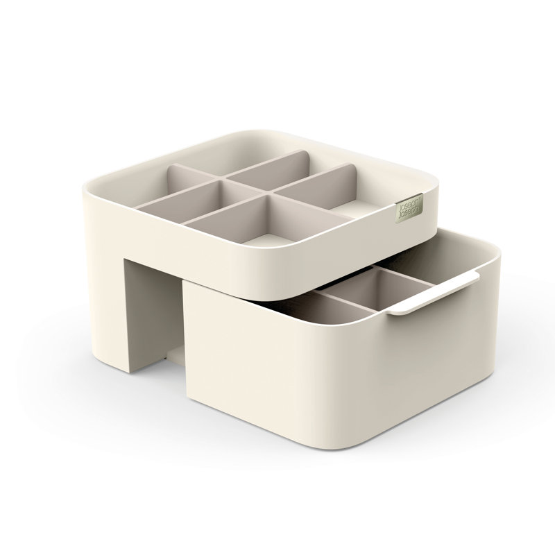 Off-White ABS Cosmetic Organizer with Drawer