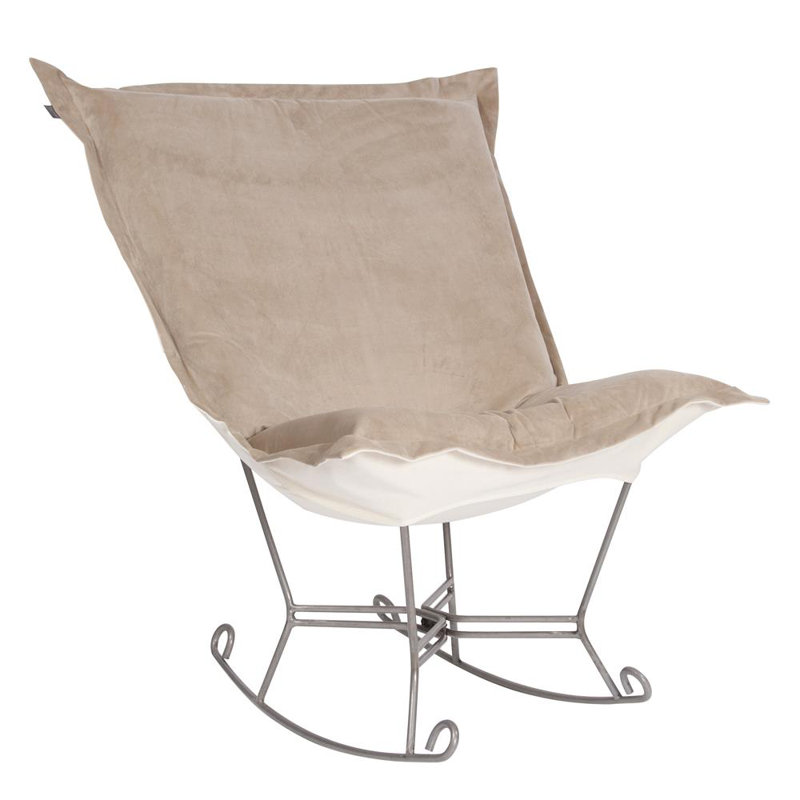 Azaria Metal Rocking Chair, Titanium, Bella Sand