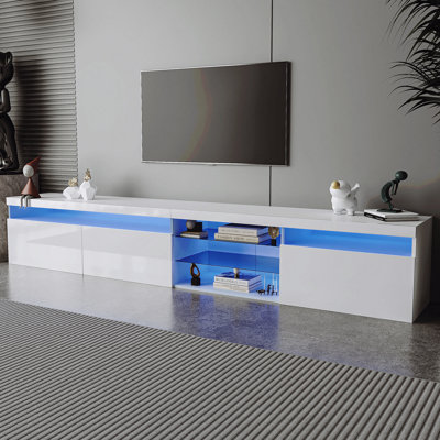 Meuble audio-vidéo ultra-brillant avec plusieurs compartiments de rangement