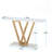 43” Modern Gold Console Table with Faux Marble Top, Narrow Entryway Table with V-Leg Metal Frame, Slim Sofa Table for Hallway, Living Room or Foyer, White & Gold