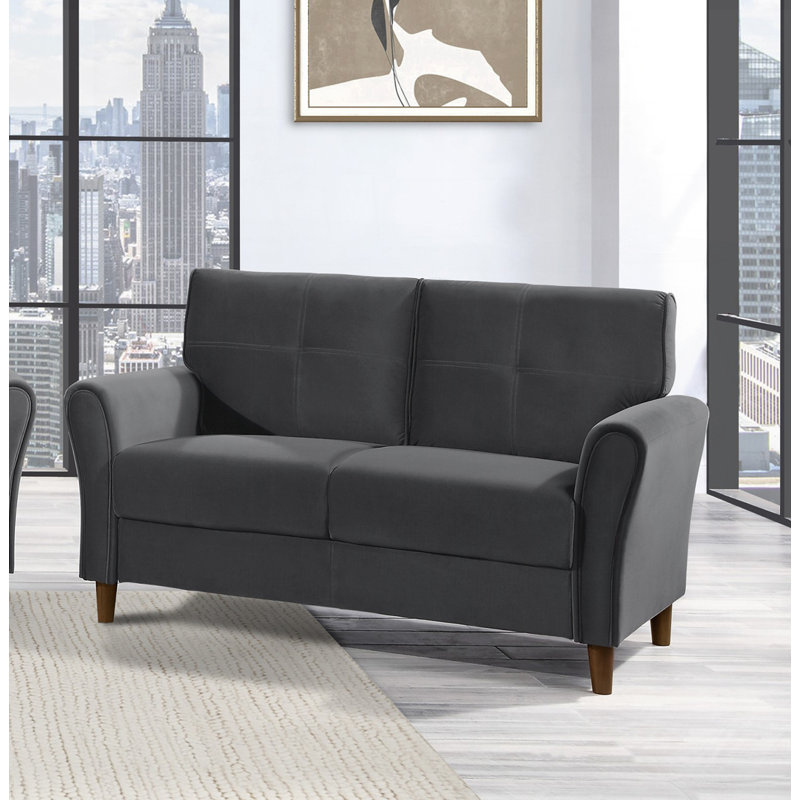 Modern Living Room Loveseat, Gray