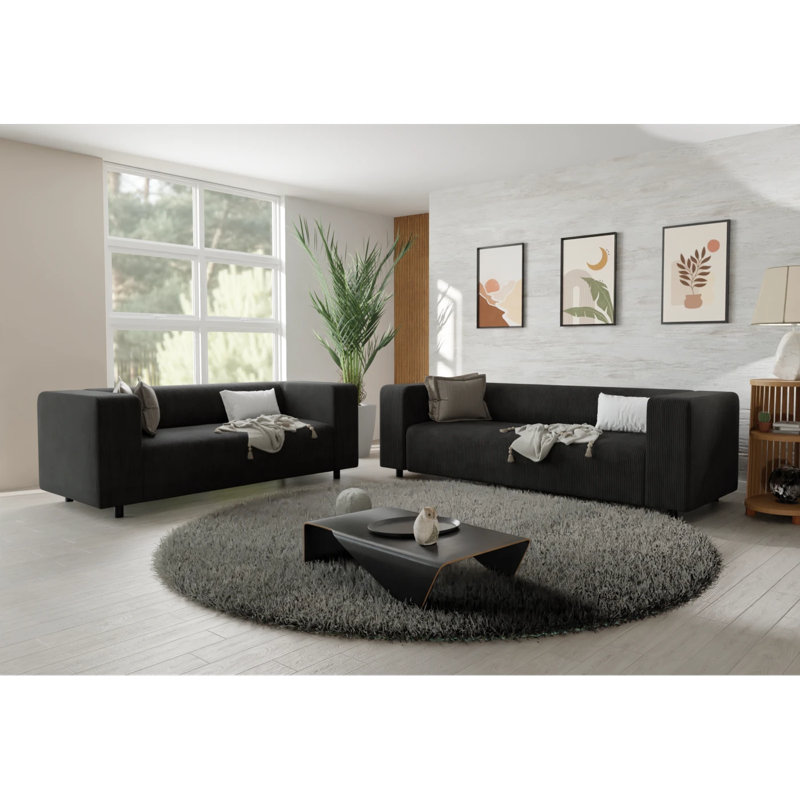 Sofie 2 - Piece Living Room Set, Black
