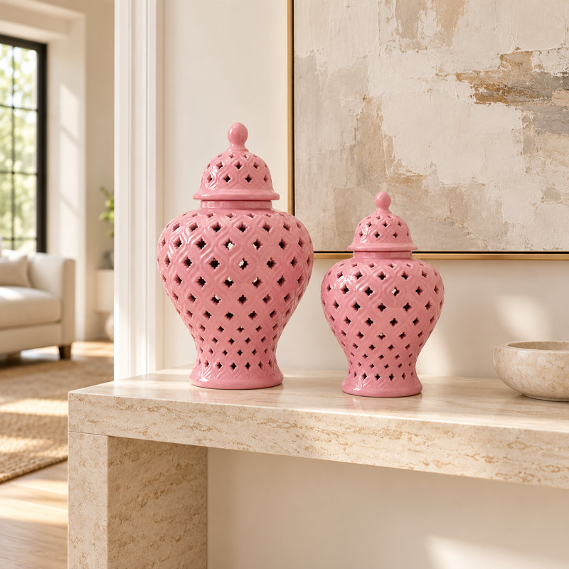 Mironica Ginger Jar 1, 12.9" H x 7.8" W x 7.8" D