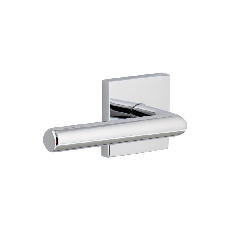 Viaggio Circolo Rosette Double Dummy, Bright Chrome, Square, Modern Industrial Lever Handle