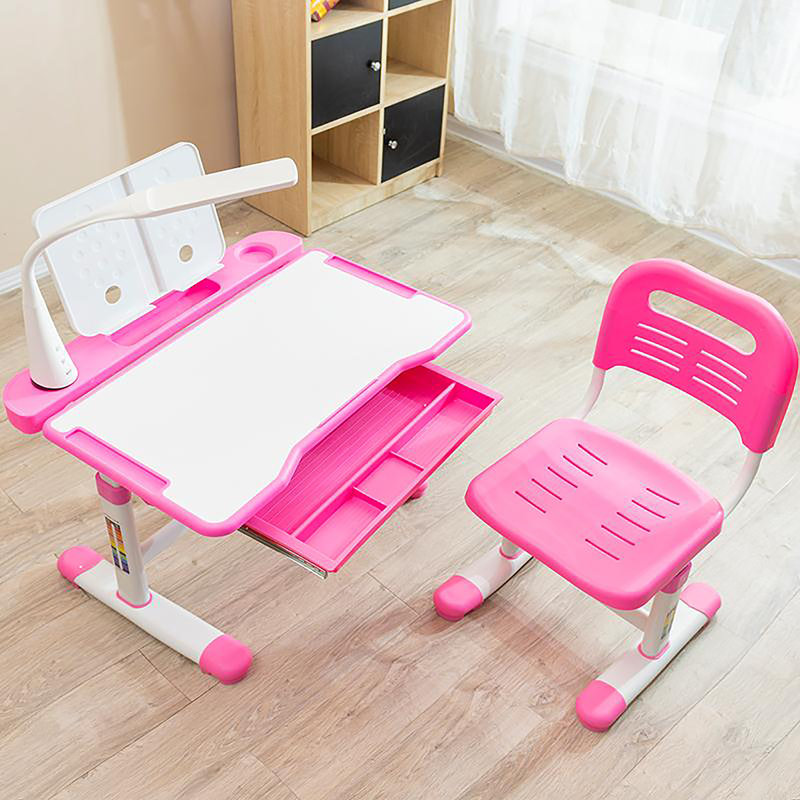 Bureau et chaise d'enfant multifonctionnels réglables, Rose