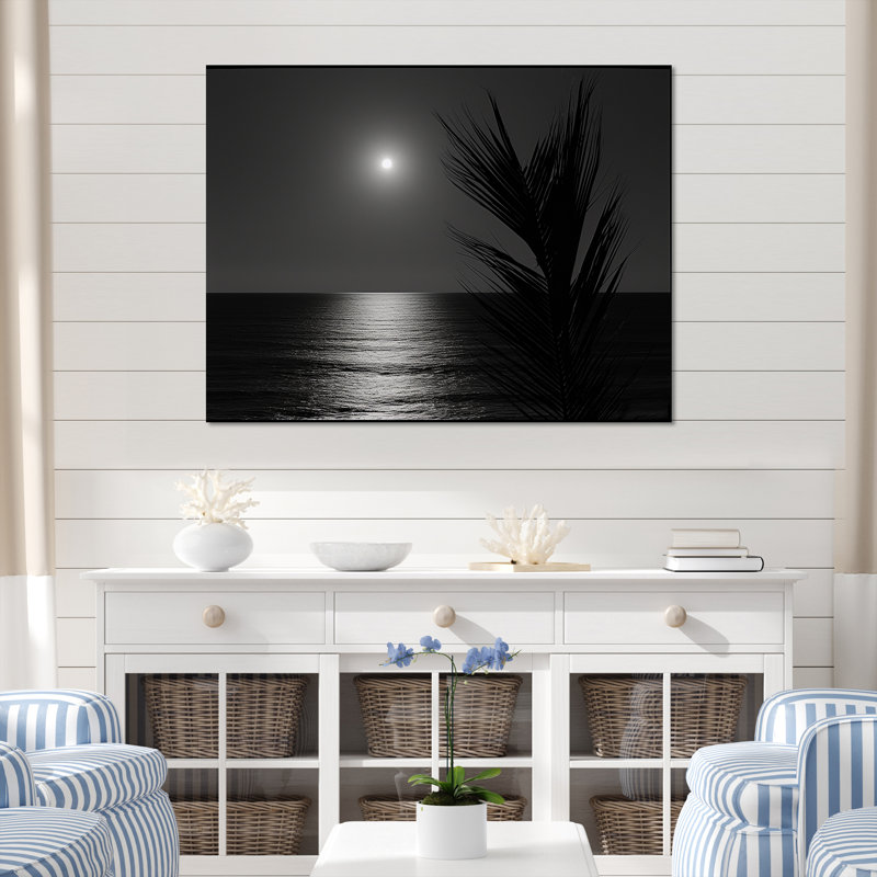 Arabela - décoration murale bord de mer tropicale, H 12 po x l 20 po x P 1 po, Toile tendue