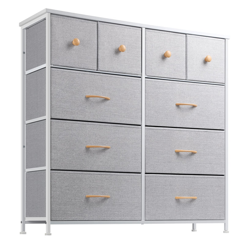 Leibuy Steel 100cm W 10 - Drawer Chest of Drawers, Grey
