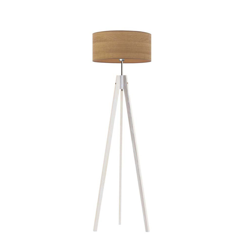 Arbutis 138cm Tripod Floor Lamp, White, Bronze
