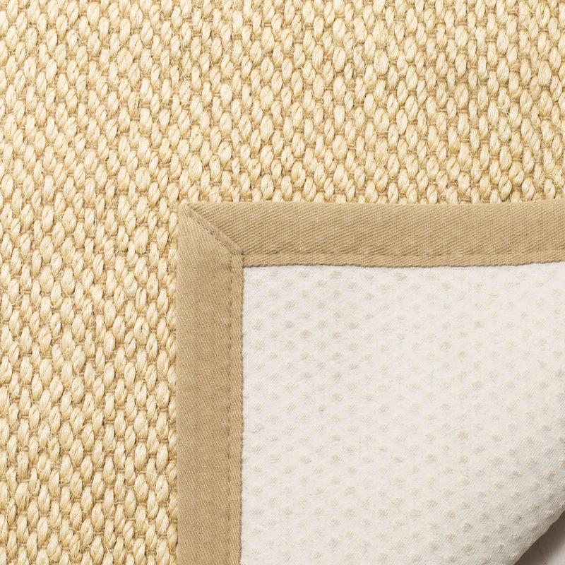 Riju Natural Fiber Bordered Rug In Ivory & Beige, Runner 76 x 183 cm