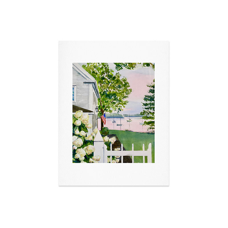 Reproduction d'art de Laura Trevey, New England Hydrangea - sans cadre, H 24 po x l 18 po