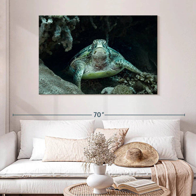 Tortue de mer verte Brampt, H 32 po x l 48 po