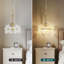 Luminaire suspendu moderne en verre pour îlot de cuisine avec abat-jour à pétales, luminaires suspendus en laiton réglables pour le couloir de la salle à manger (base E26)-1219193764