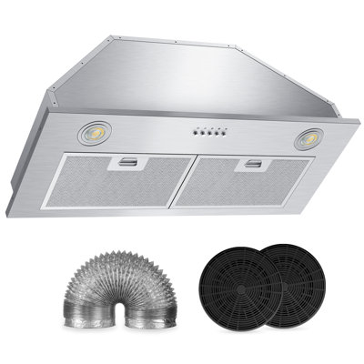 Velivi 30" 800 Cubic Feet Per Minute Convertible Insert Range Hood with Light Included