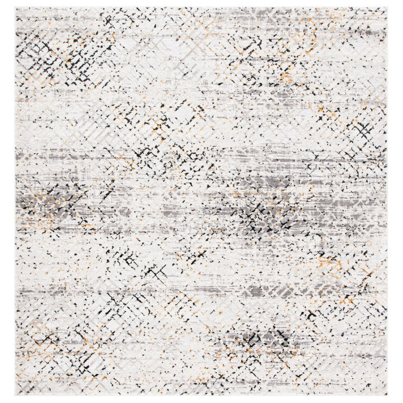 Tapis à motif abstrait Bailee Performance, Carré 6 pi 7 po