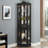 Curio Cabinet Lighted Glass Display Curio Cabinet-1034788210