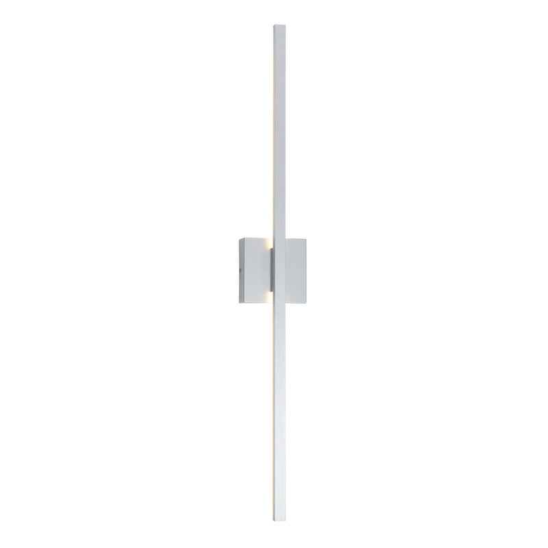 Applique murale encastrée à DEL Haamed câblée, H 35,6 po x l 4,7 po x P 2,9 po, Argent argent