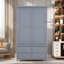 Garde-manger autoportant avec 8 tablettes de porte, 3 tablettes réglables, 7 tiroirs et 8 supports à vin-1222149882