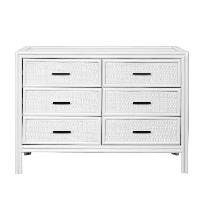 Aruba 6 - Drawer Dresser, White/Black