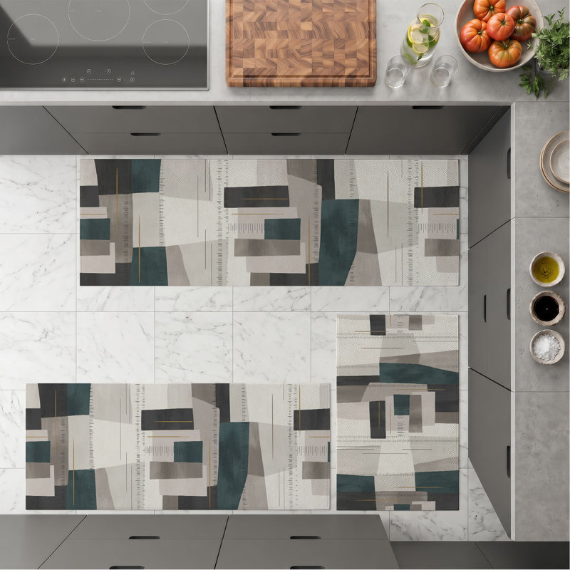 Geometric Patchwork Non-Slip Washable Kitchen Mats