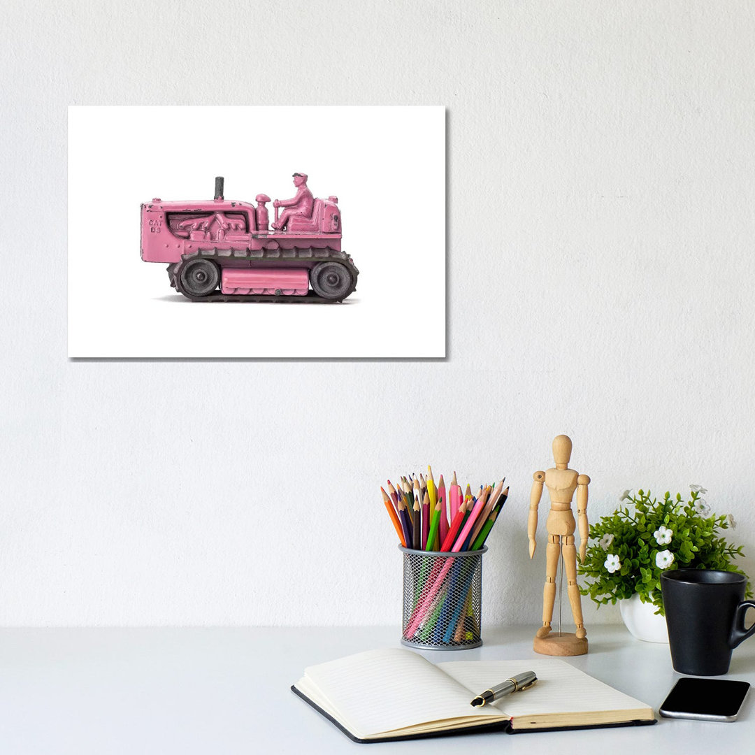 Bulldozer WhitePink von Saint And Sailor Studios - Gallery-Wrapped Canvas Giclée on Canvas