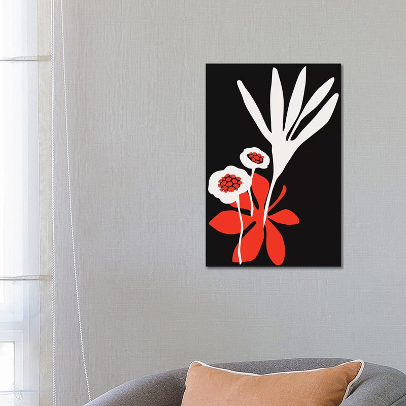Blossom Beauty - Dark Red by Kubistika - Print on Canvas, Wrapped Canvas, 66.04cm H x 45.72cm W x 1.91cm D