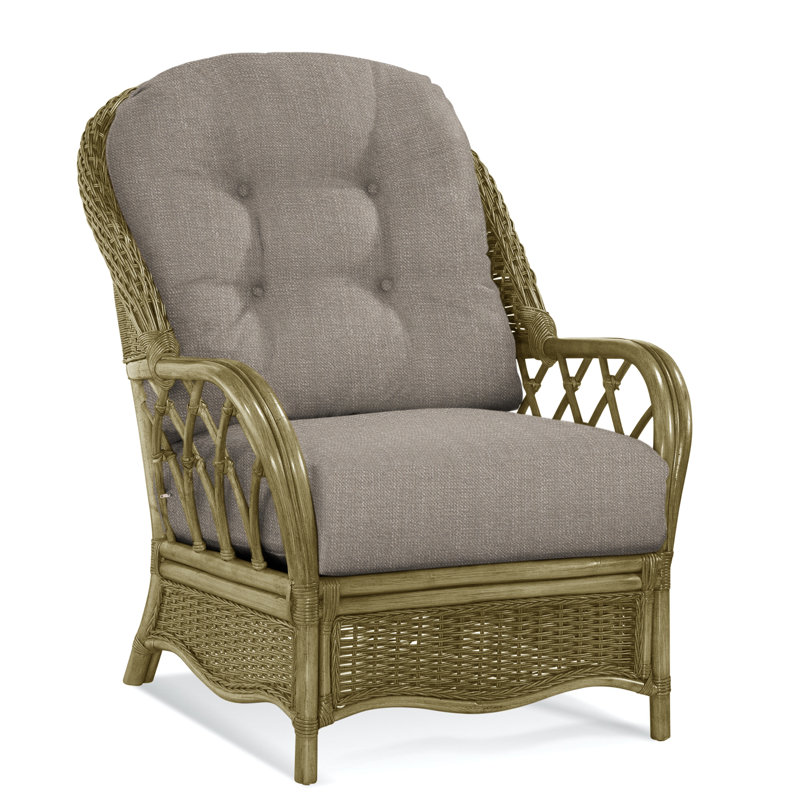  Everglade Rattan Arm Chair, White Sugar Performance; 0863-91, Havana