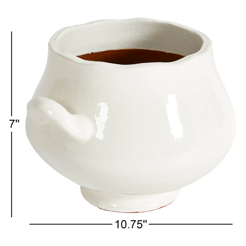 Wellon Handmade Ceramic Planter, 7" H x 10.75" W x 9.25" D