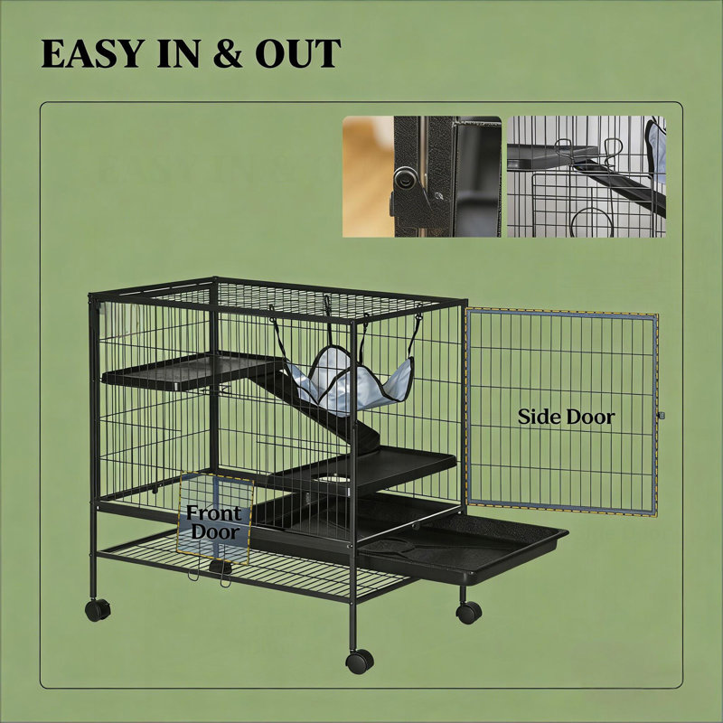 Cage pour animal de compagnie, cage de petit animal, petite cage pour animal avec roues