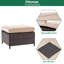 Ensemble de conversation de patio en osier pour 3 personnes avec coussins Dicotas, ensemble de meubles d'extérieur toutes saisons pour terrasse-538719249-538719248
